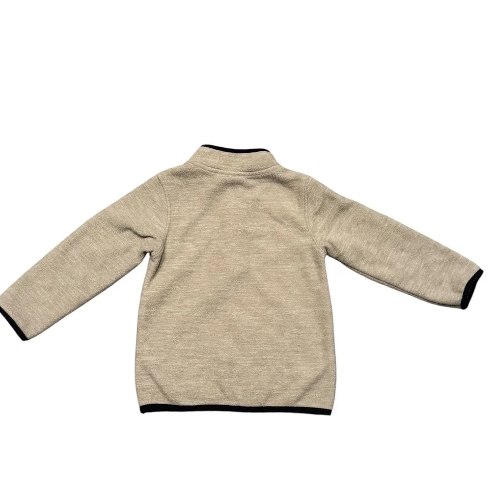 Timberland Kids 3T Tan Heather Fleece Quarter Zip Pullover Sweater Mock Neck (O)